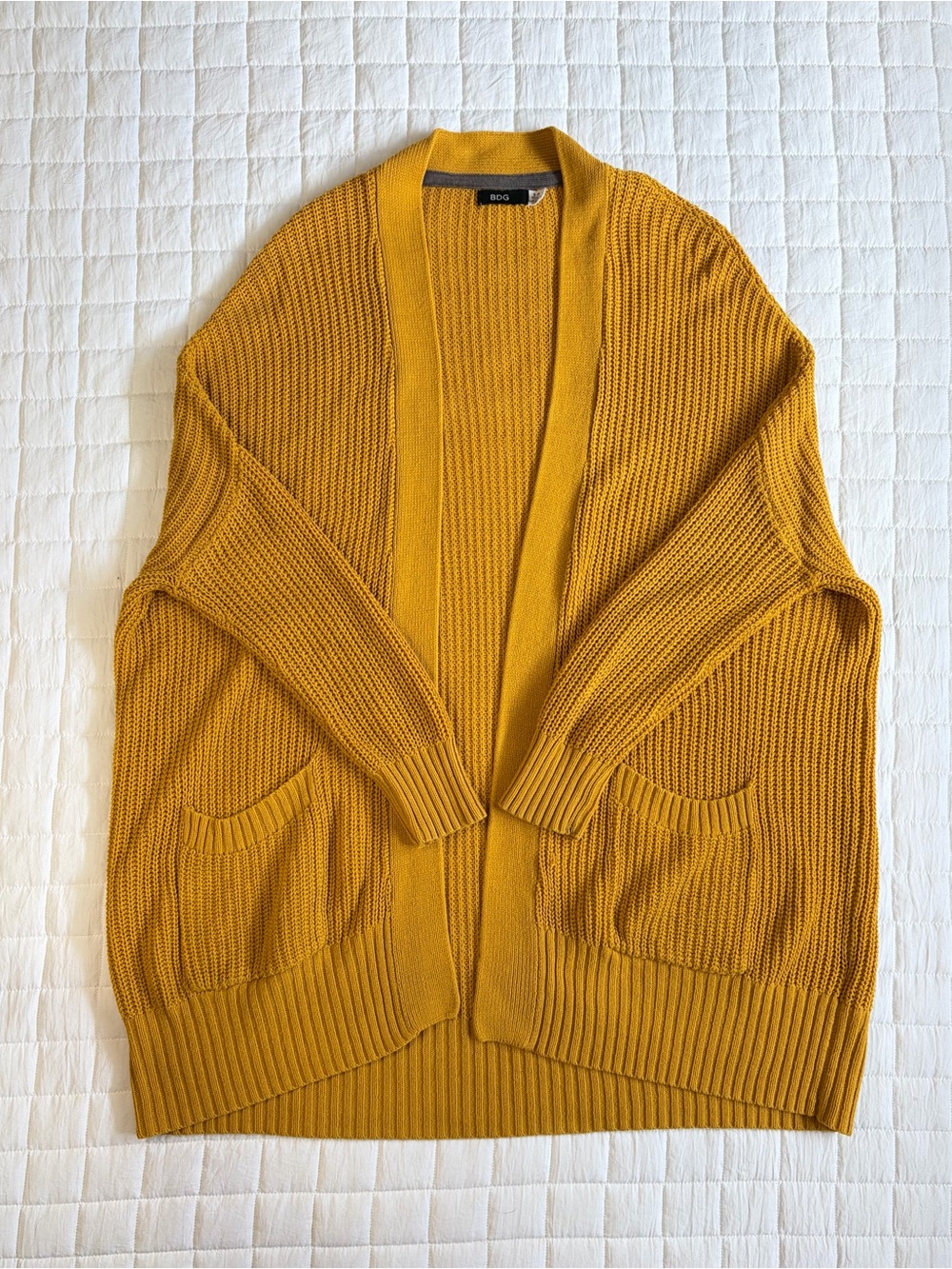 BDG Mustard Cotton Blend Dolman Sleeve Cardigan Size S
